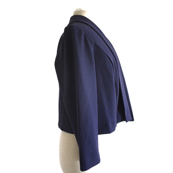 Shelby & Palmer NWT Cropped Navy Open Blazer Large - Picture 4 of 5